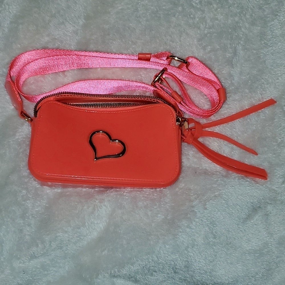 EUC Most Wanted PVC Orange Crossbody Bag Purse
